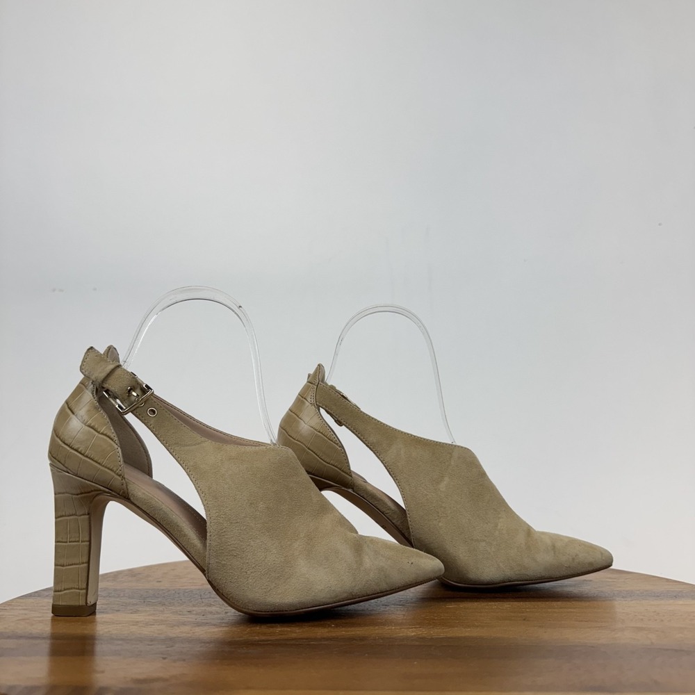 Womens Cole Haan Viera Croc Embossed Comfort Pointed‎ Toe Pumps Size 5.5 B GUC